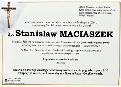 Nekrolog — Sp. Stanisław MACIASZEK