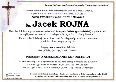 Nekrolog — Sp. Jacek ROJNA